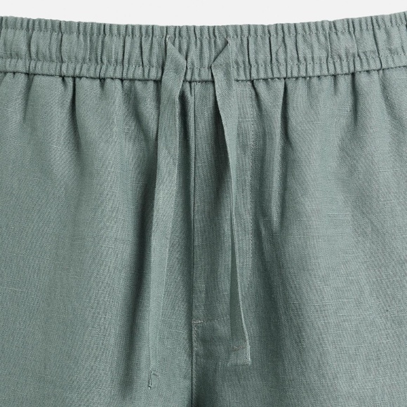 ZARA 100% Linen Pants Mens Green Gray Size Large Relaxed Fit NWT - Picture 8 of 9